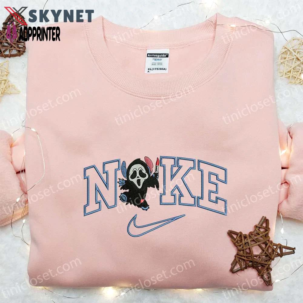 Ghostface x nike embroidered hoodie & shirt: best halloween gift ideas Embroidered Shirt