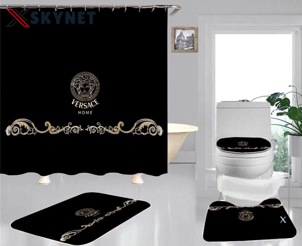 Gianni versace black hypebeast home decor bathroom sets luxury fashion brand bath mat Bathroom Set