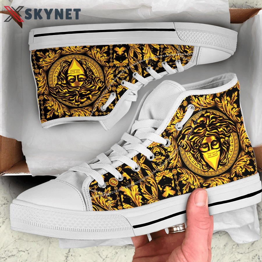 Gianni versace gold high top canvas shoes sneakers hot best for men women hot 2023 64 High Top Canvas Shoes