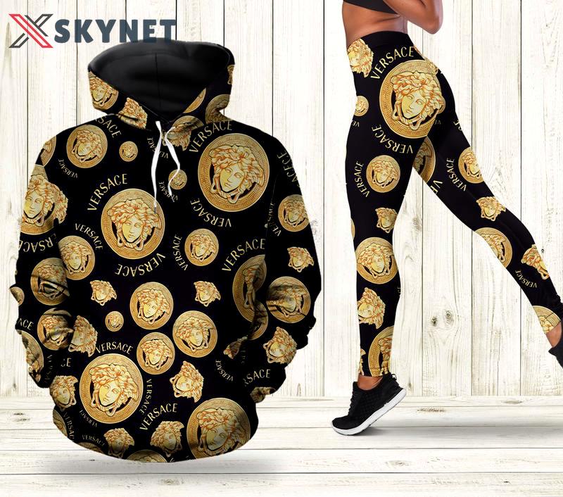 Gianni versace hoodie leggings luxury brand clothing clothes outfit for women 130 hcst 71 Hoodie Leggings Set