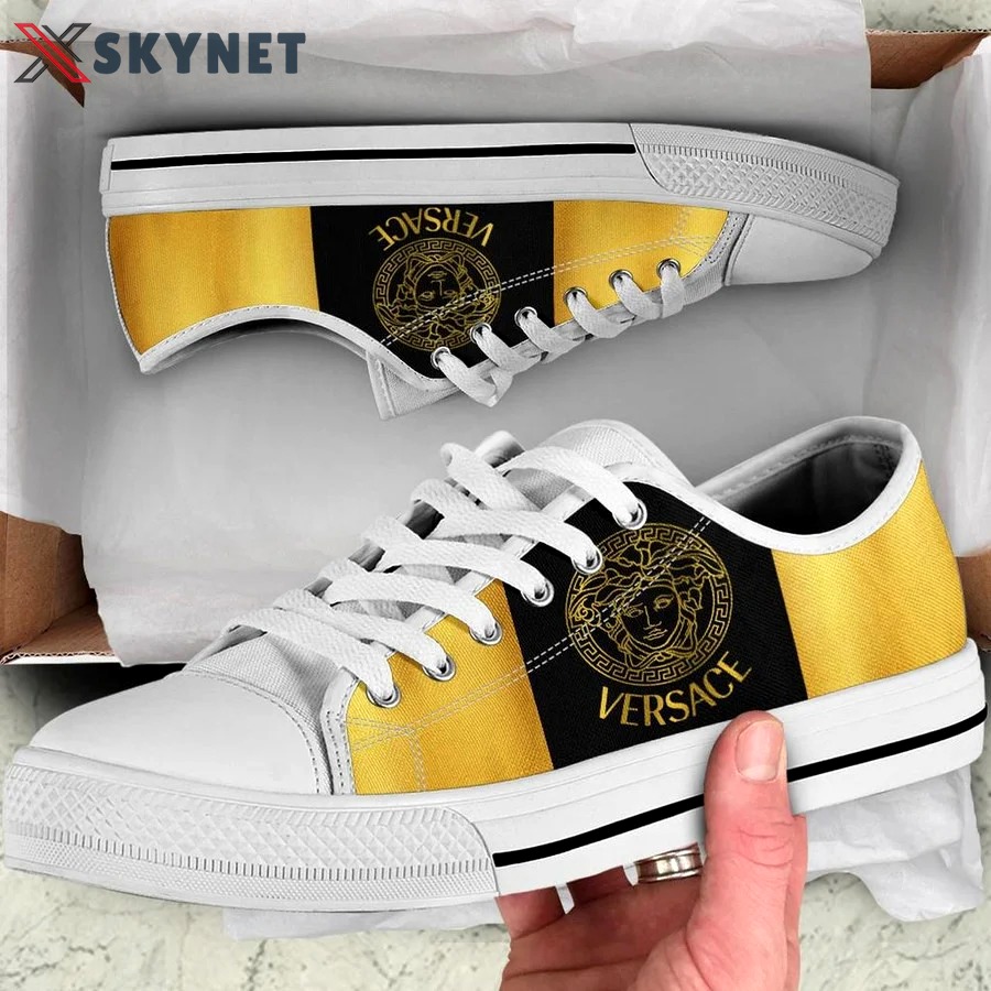 Gianni versace luxury low top canvas shoes sneakers hot best for men women 85 lwcs Low Top Canvas Shoes
