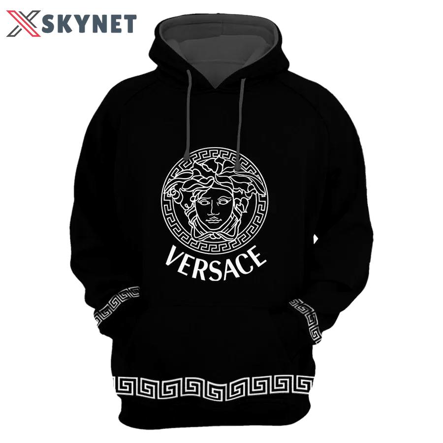Gianni versace white black unisex hoodie for men women luxury brand clothing clothes outfit Hoodie 3D