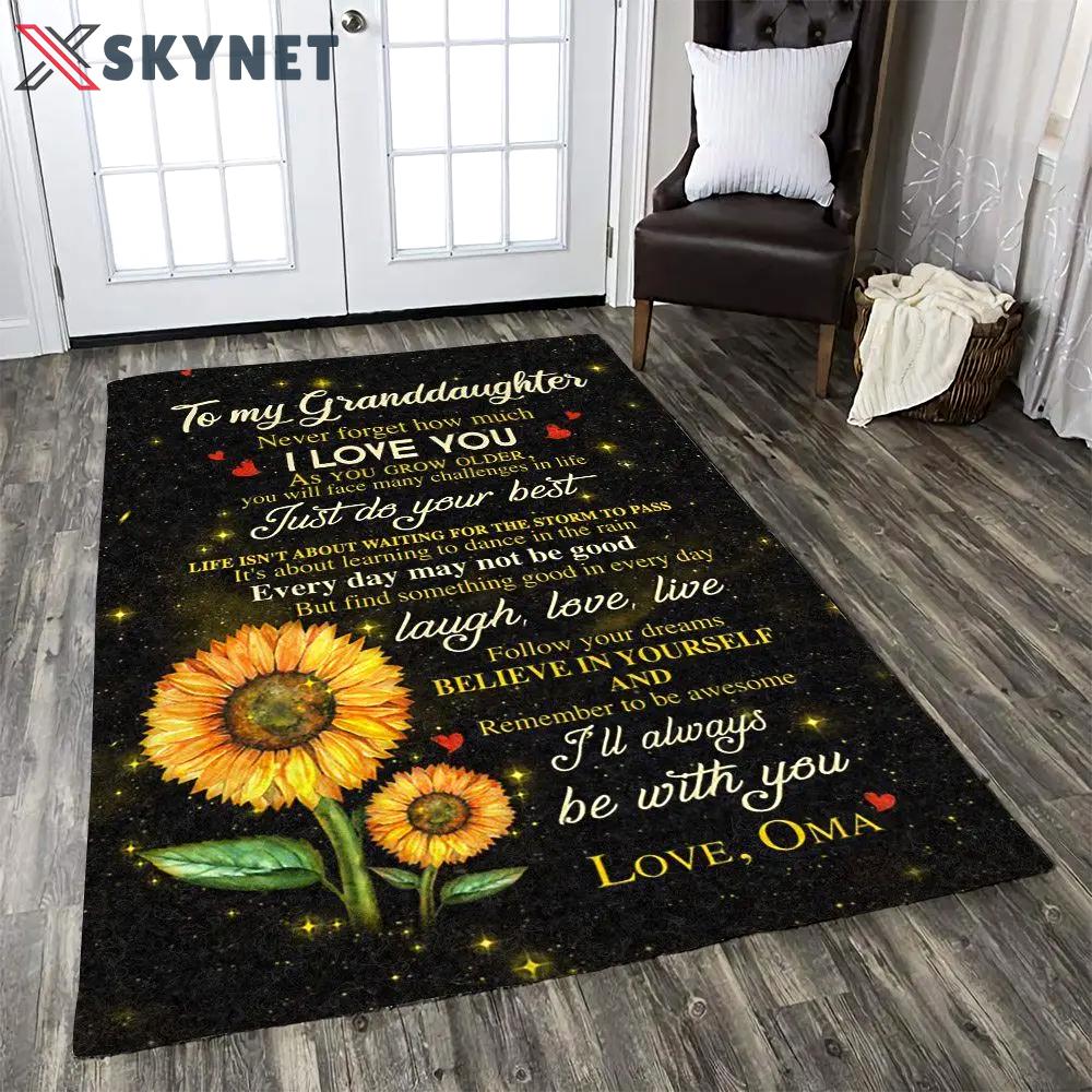 Gift for grandmother love quotes with sunflowers area rugs room decor Rectangle Rug