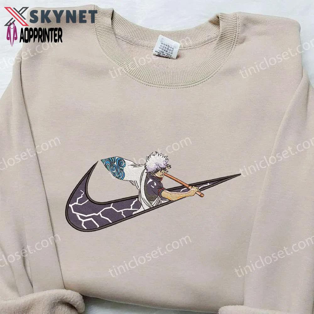 Gintoki sakata x nike embroidered sweatshirt: gintama & nike inspired shirt Embroidered Shirt