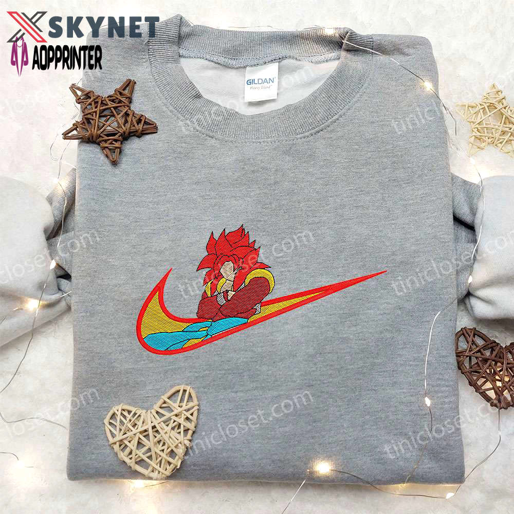 Gogeta ss4 x nike embroidered shirt: dragon ball custom apparel Embroidered Shirt