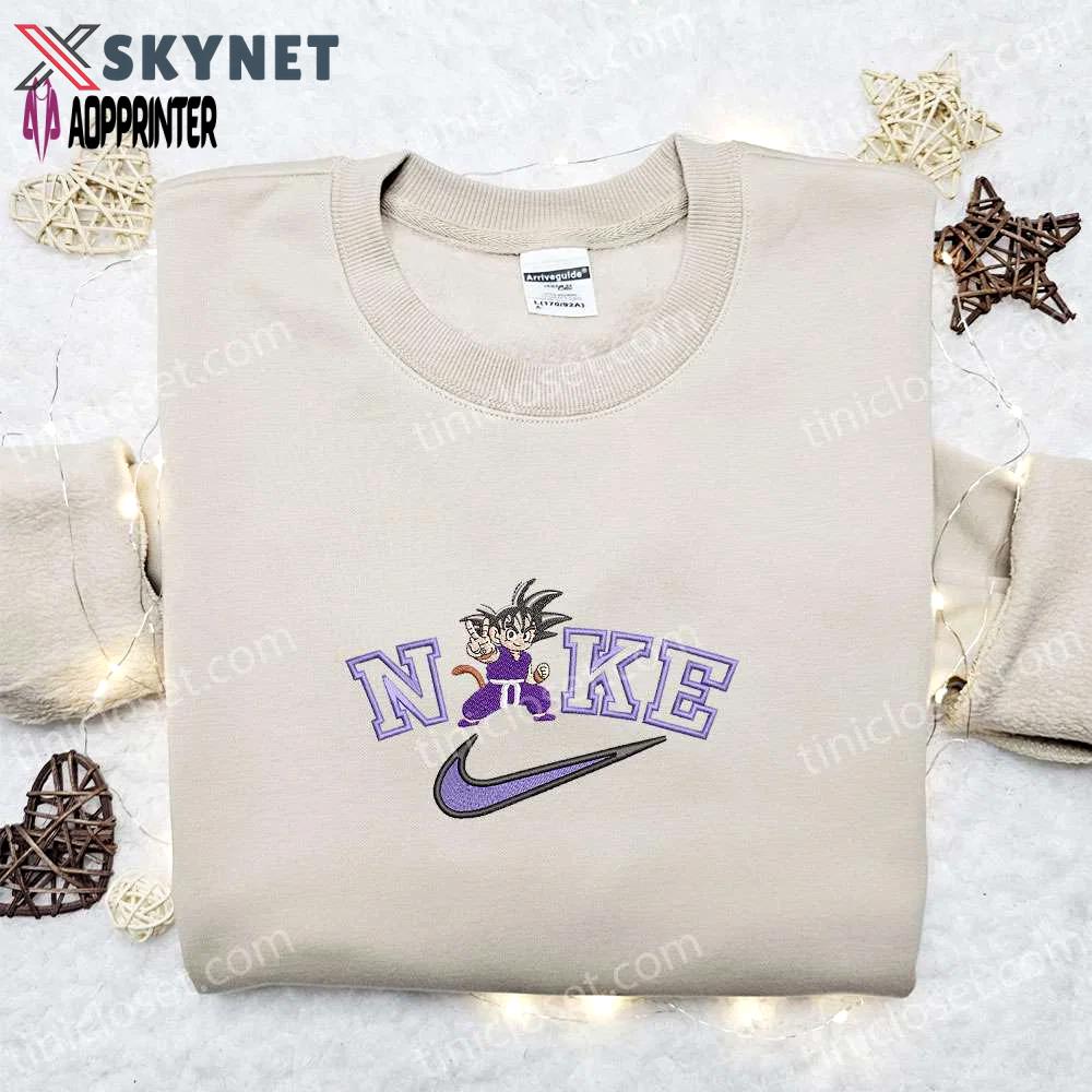 Goku kid x nike anime embroidered shirt dragon ball nike inspired Embroidered Shirt