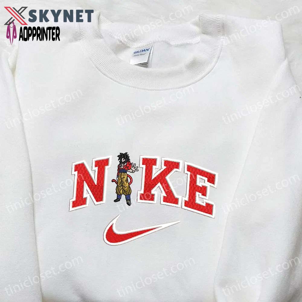 Goku super saiyan 4 x nike anime embroidered shirt – dragon ball & nike inspired Embroidered Shirt