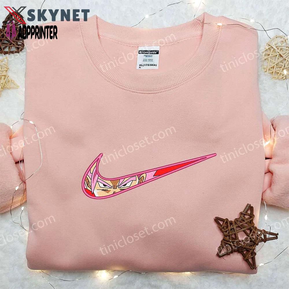 Goku super saiyan rose x nike swoosh embroidered sweatshirt – dragon ball & nike inspired shirt Embroidered Shirt