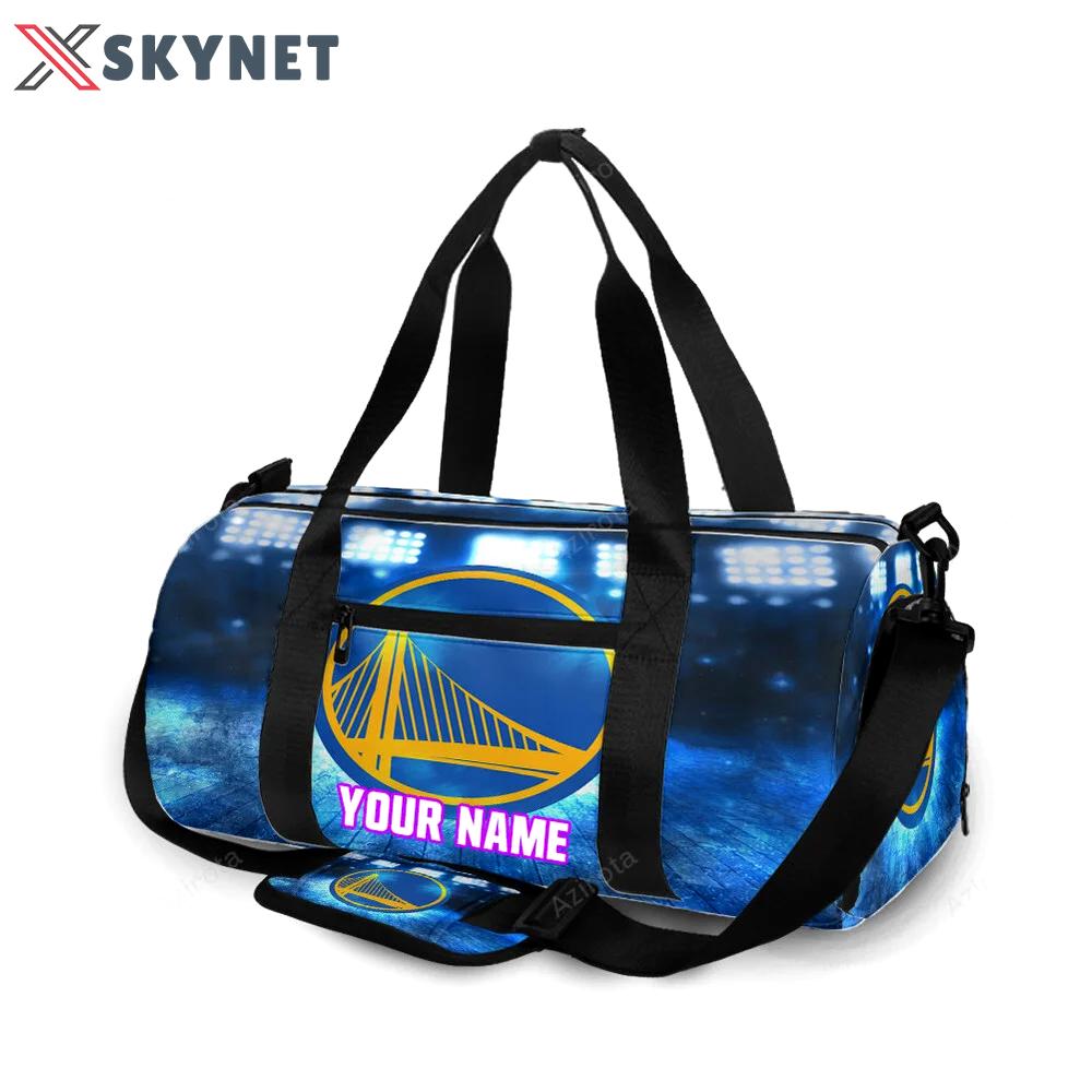 Golden state warriors emblem texture stadium personalized name travel bag gym bag 63 Travel Bag