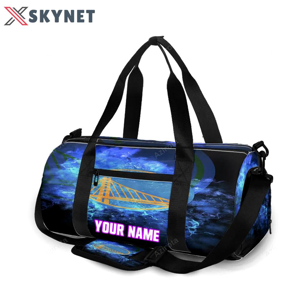 Golden state warriors emblem texture thunder personalized name travel bag gym bag 693 Travel Bag