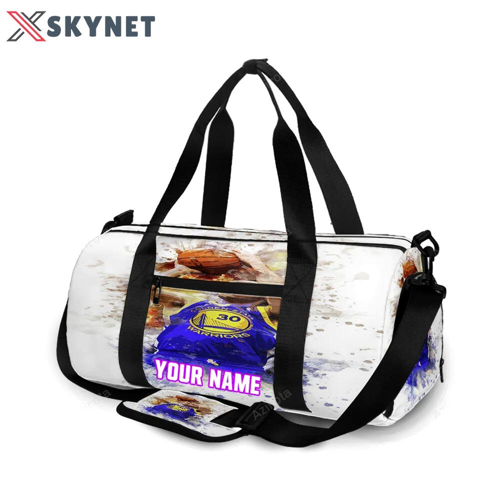 Golden state warriors stephen curry 30 painting personalized name travel bag gym bag 1177 Travel Bag