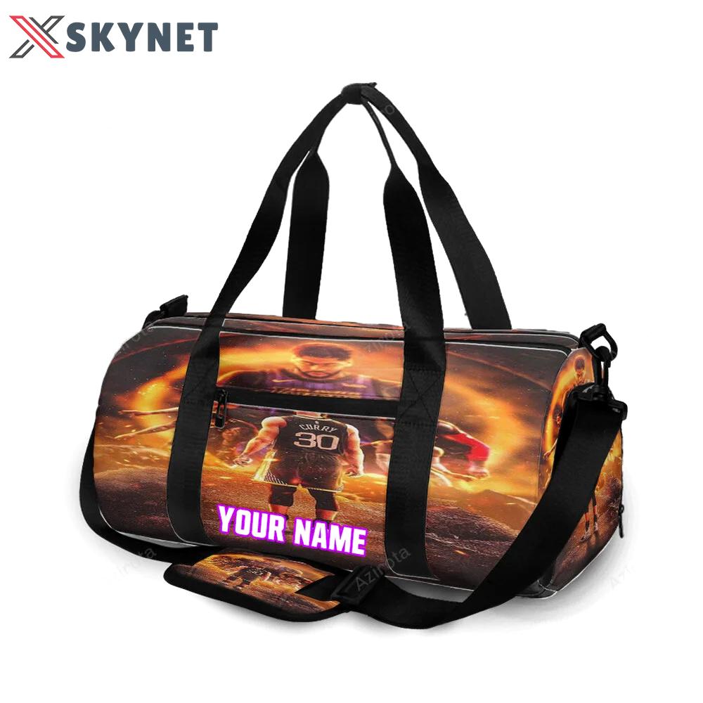 Golden state warriors stephen curry 30 texture5 personalized name travel bag gym bag 1841 Travel Bag
