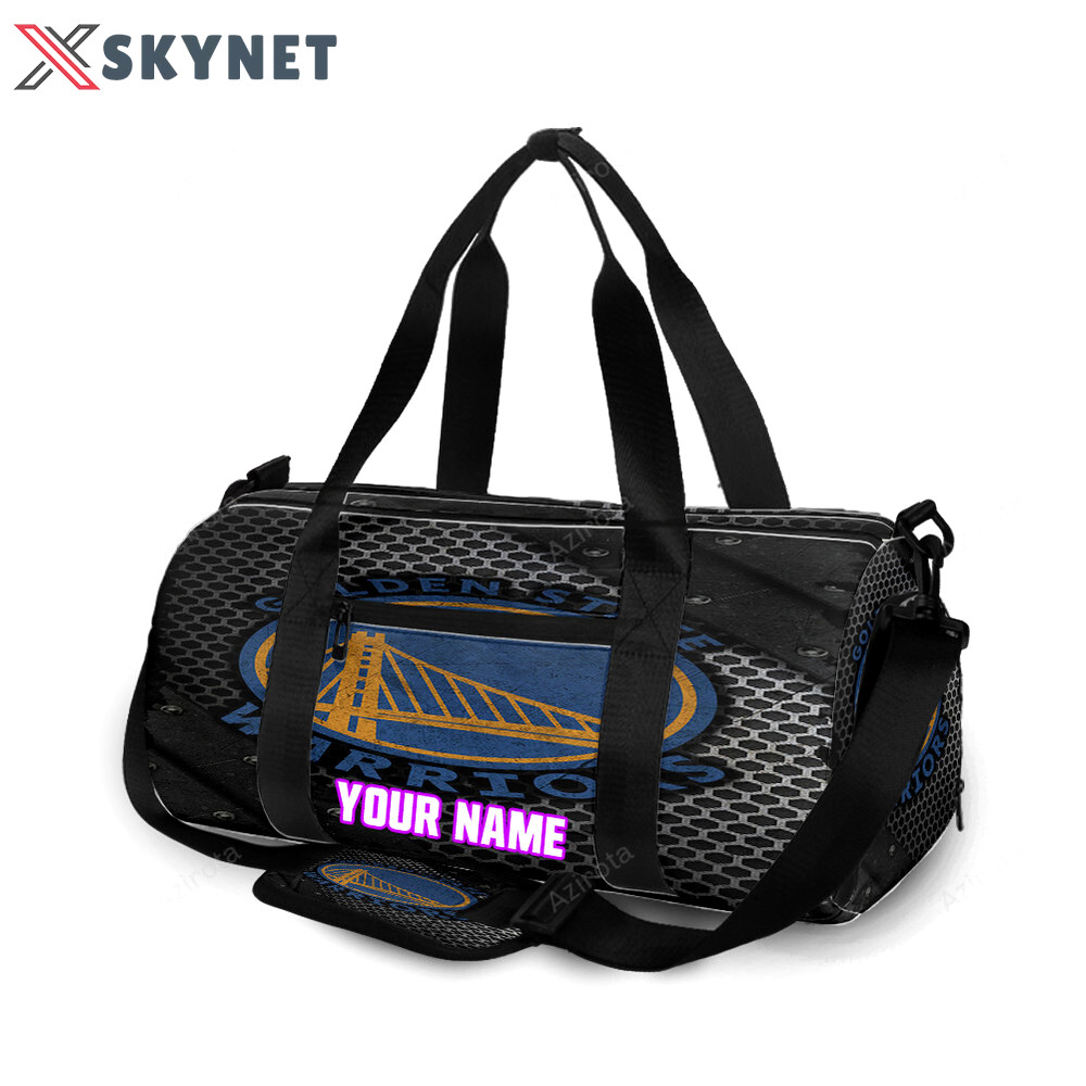 Golden state warriors texture metal pattern personalized name travel bag gym bag 2126 Travel Bag