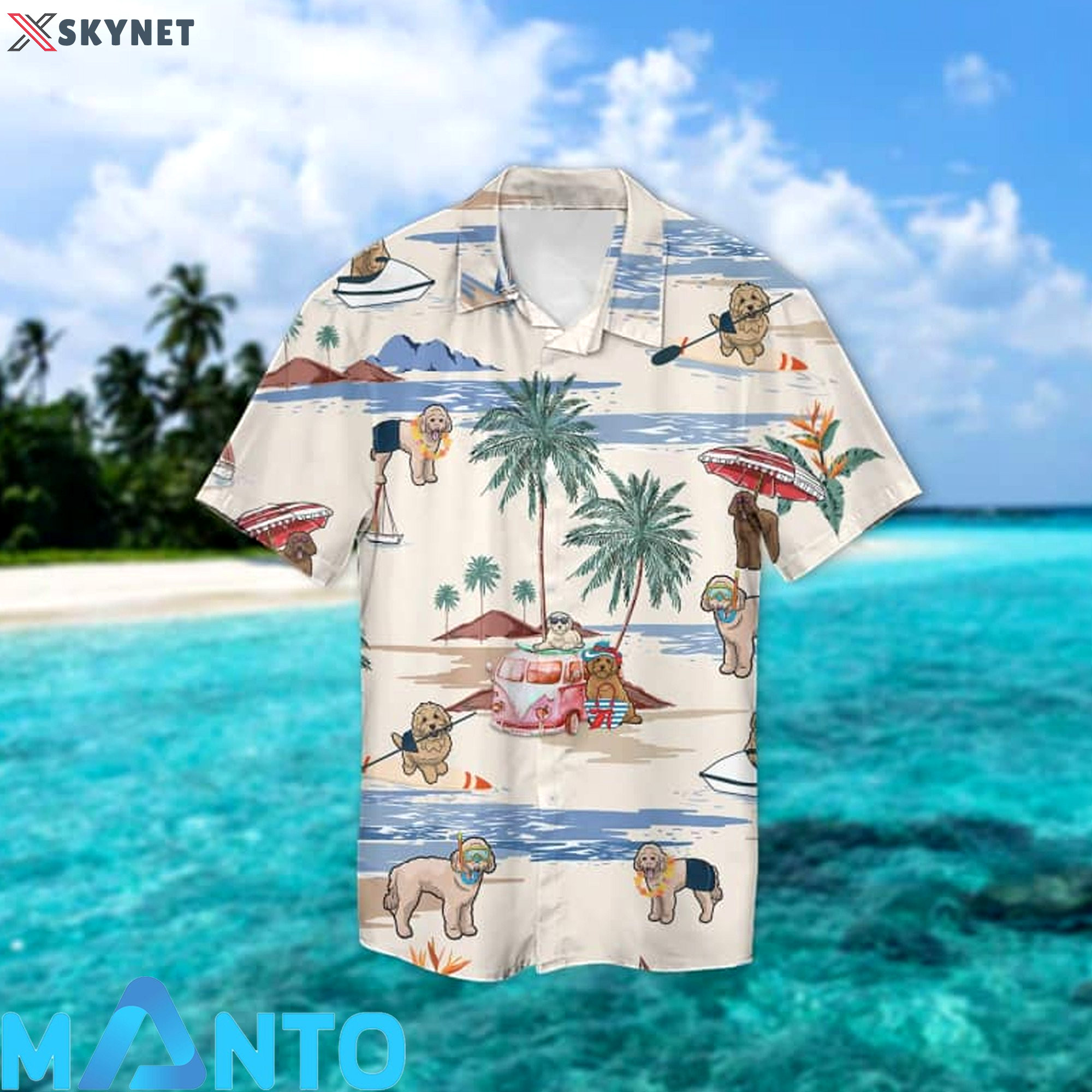 Goldendoodle summer beach hawaiian shirt Hawaii Shirt Shorts & Flip Flops