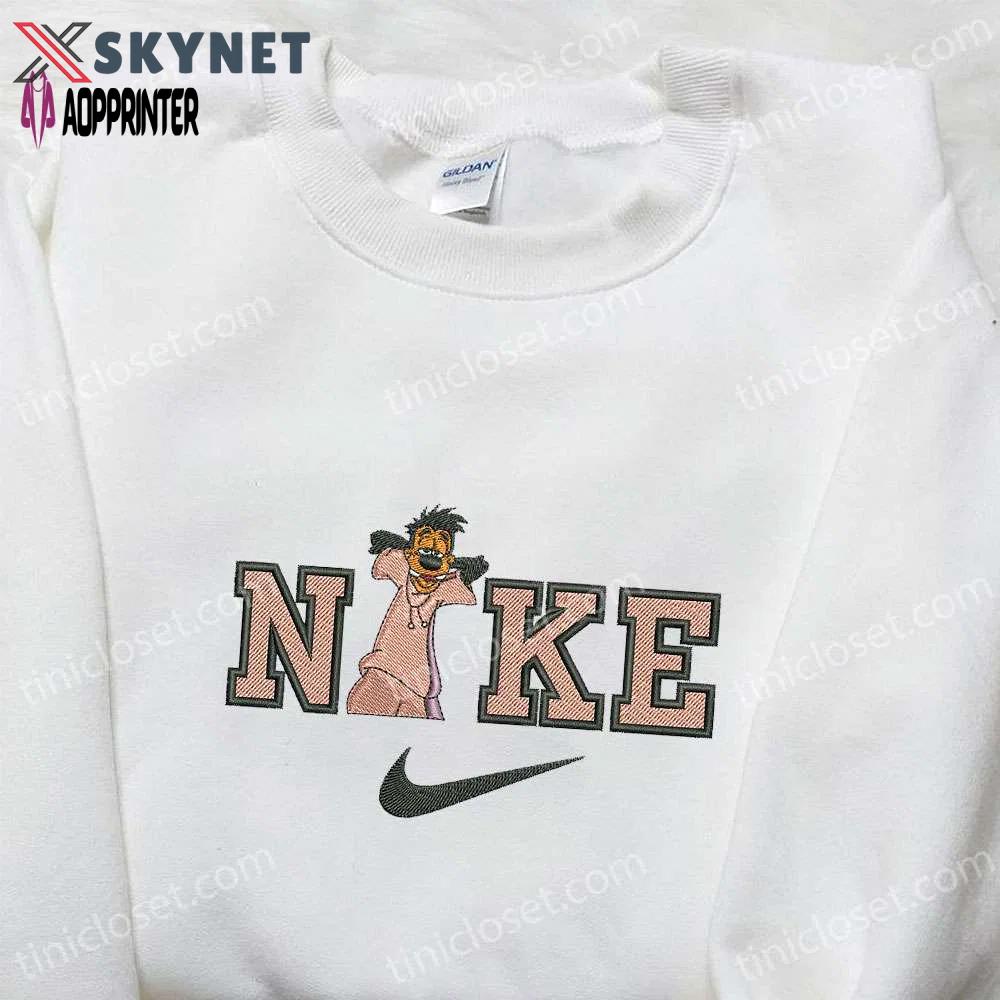 Goofy x nike cartoon embroidered tshirt & disney sweatshirt – nike inspired embroidered shirt Embroidered Shirt