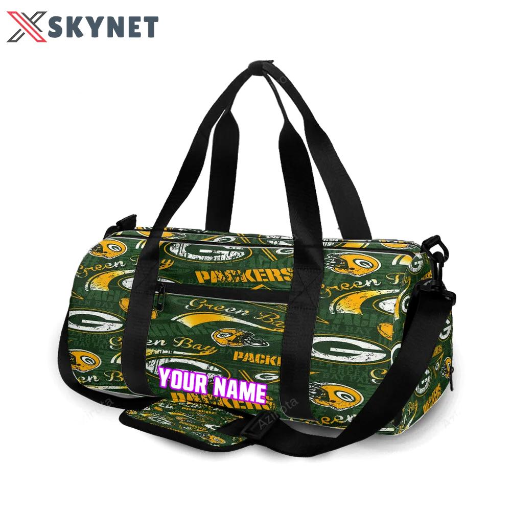 Green bay packers emblem seamless v2 personalized name travel bag gym bag 936 Travel Bag