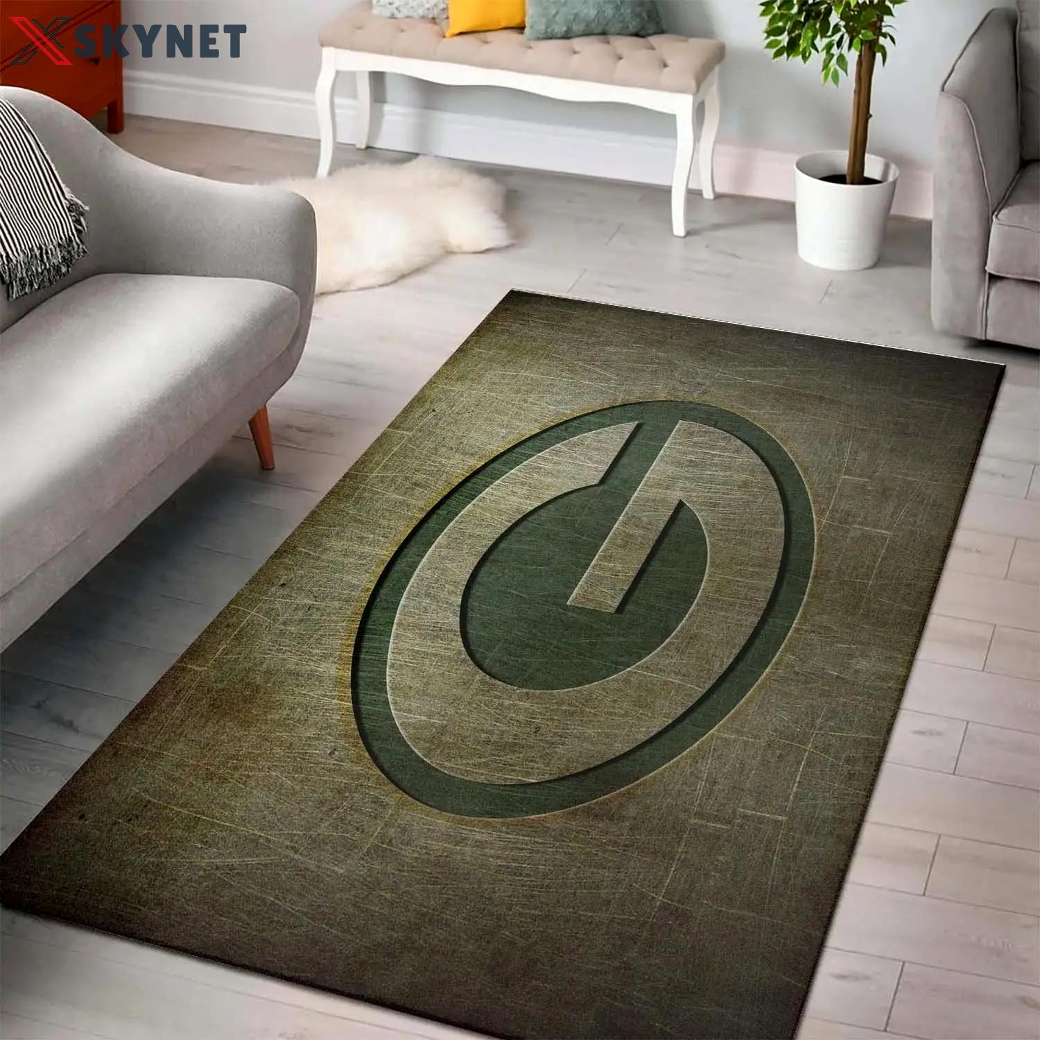 Green bay packersnfl football carpet living room rug regtangle carpet v1498 Rectangle Rug