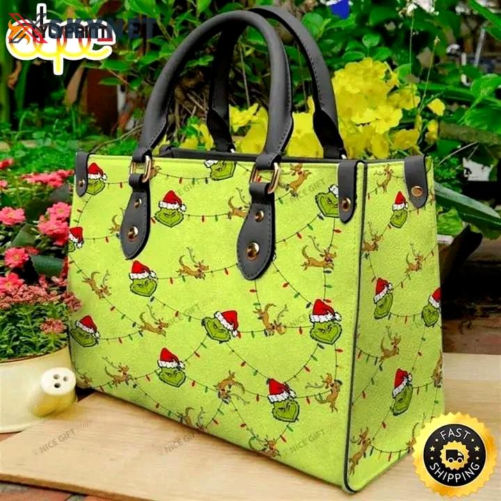 Grinch christmas new leather handbag 2662 Women Leather Hand Bag