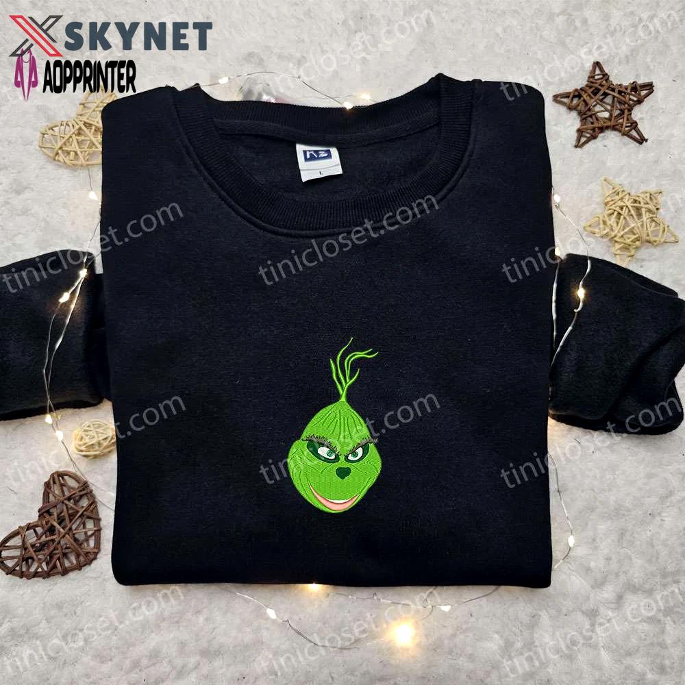 Grinch logo hoodie & movie t-shirt: best family gift ideas Embroidered Shirt