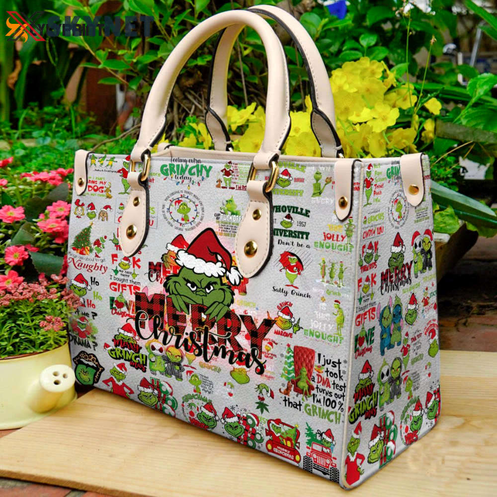 Grinch lover leather handbag 2 2694 Women Leather Hand Bag