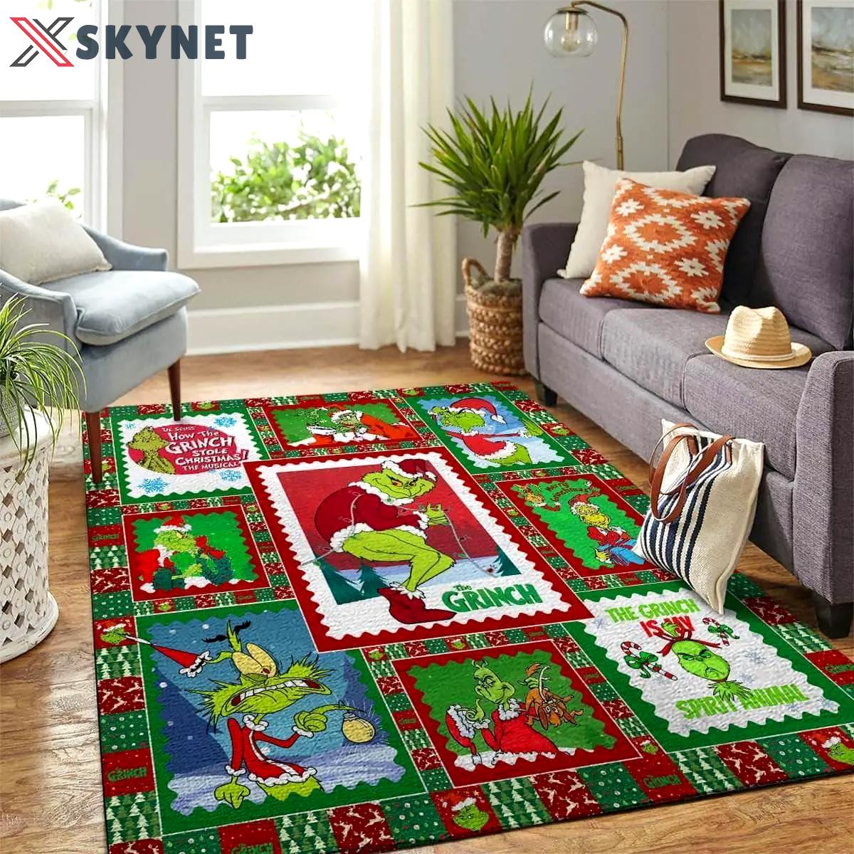 Grinch rug christmas decorations area rug living room carpet rug regtangle carpet floor decor home decor Rectangle Rug