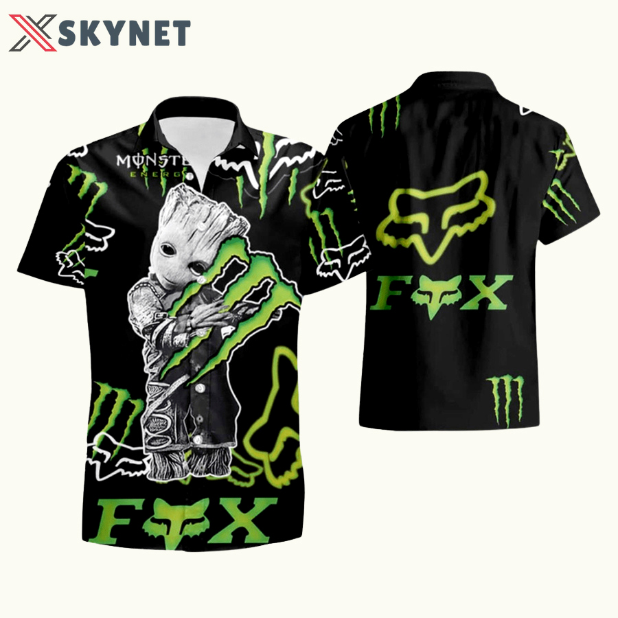 Groot guardian monster energy summer beach hawaiian shirt Hawaii Shirt Shorts & Flip Flops