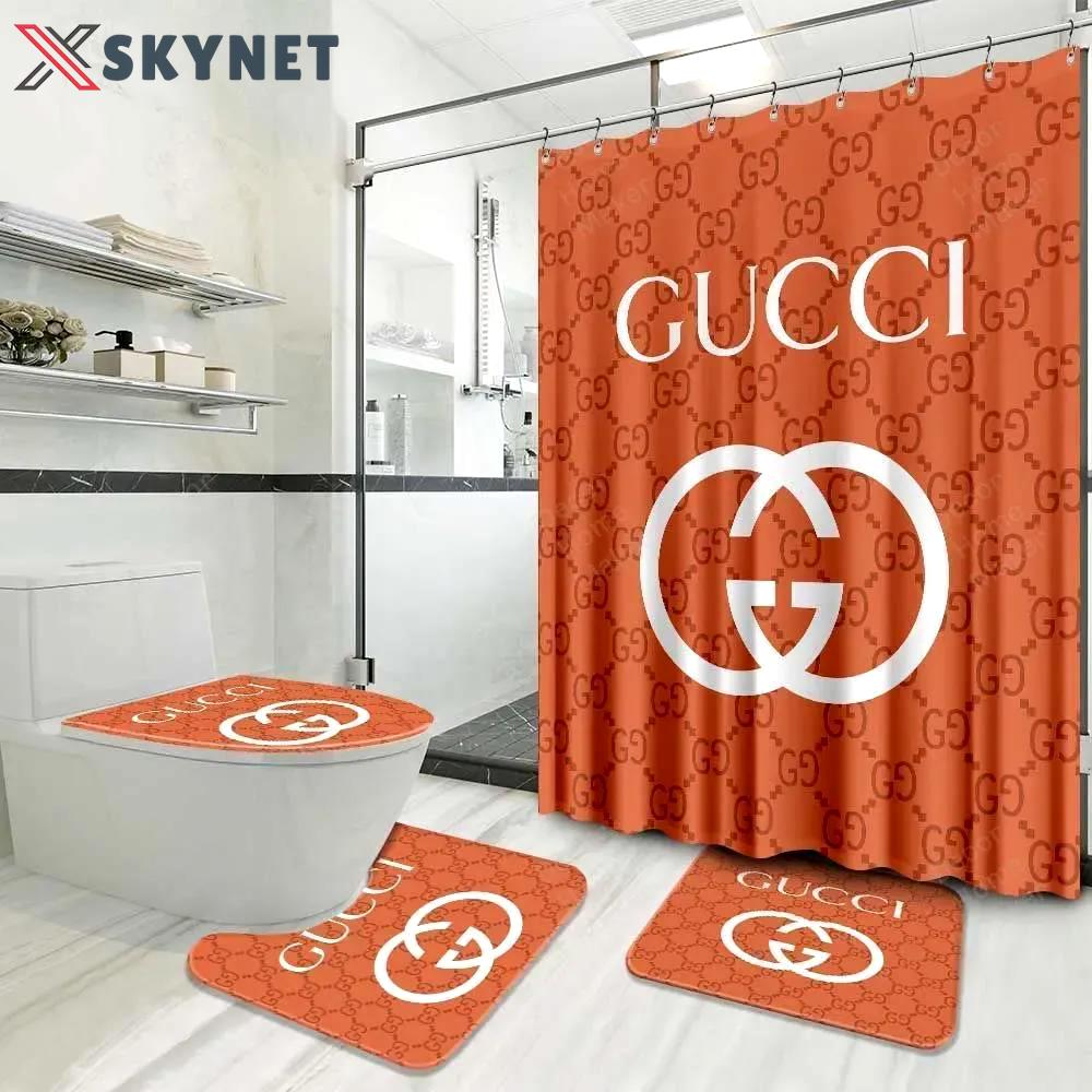 Gucci bathroom set hypebeast luxury fashion brand home decor bath mat Bathroom Set