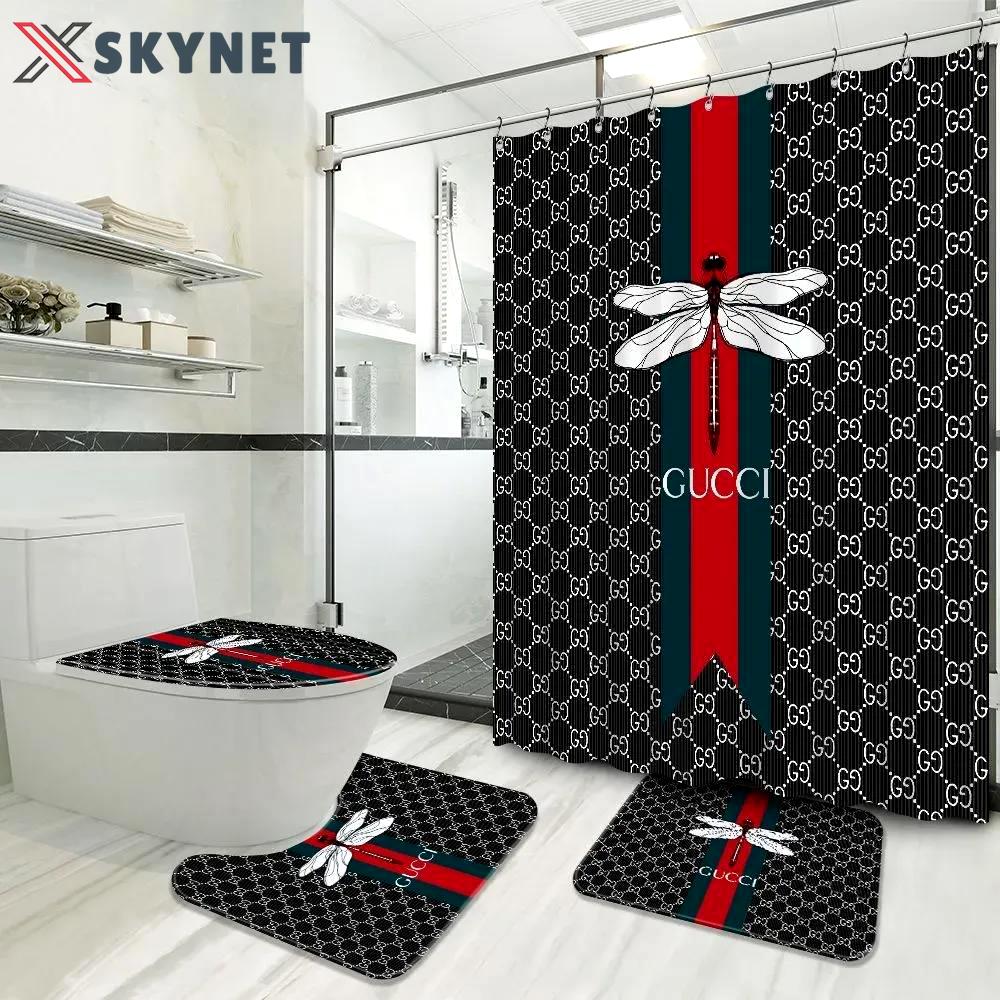 Gucci bathroom set luxury fashion brand hypebeast home decor bath mat Bathroom Set