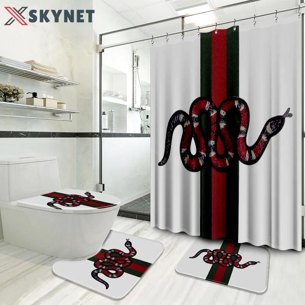 Gucci bathroom set luxury shower curtain waterproof luxury brand with logo gucci 26 169 Bathroom Set