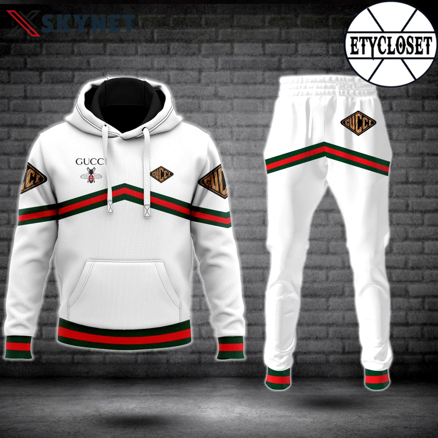 Gucci bee hoodie sweatpants pants hot 2023 luxury brand clothing clothes outfit for men 47 Hoodie Long Pants 3D Set
