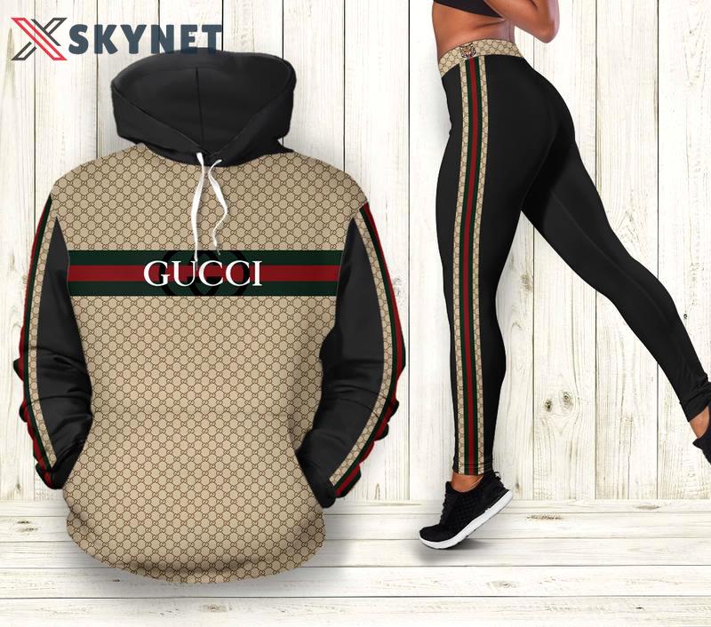 Gucci black hoodie leggings luxury brand clothing clothes outfit for women 150 hcst 51 Hoodie Leggings Set