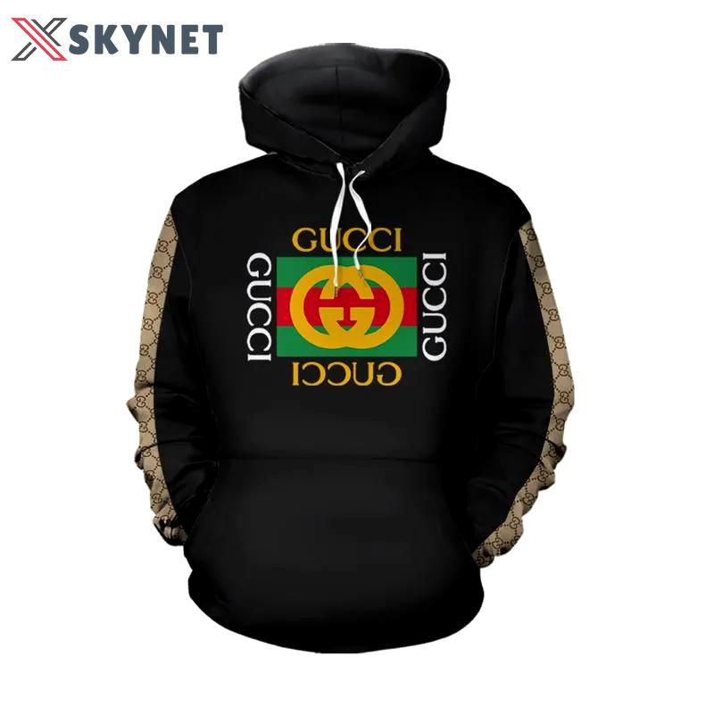 Gucci black unisex hoodie for men women luxury brand clothing clothes outfit Hoodie 3D