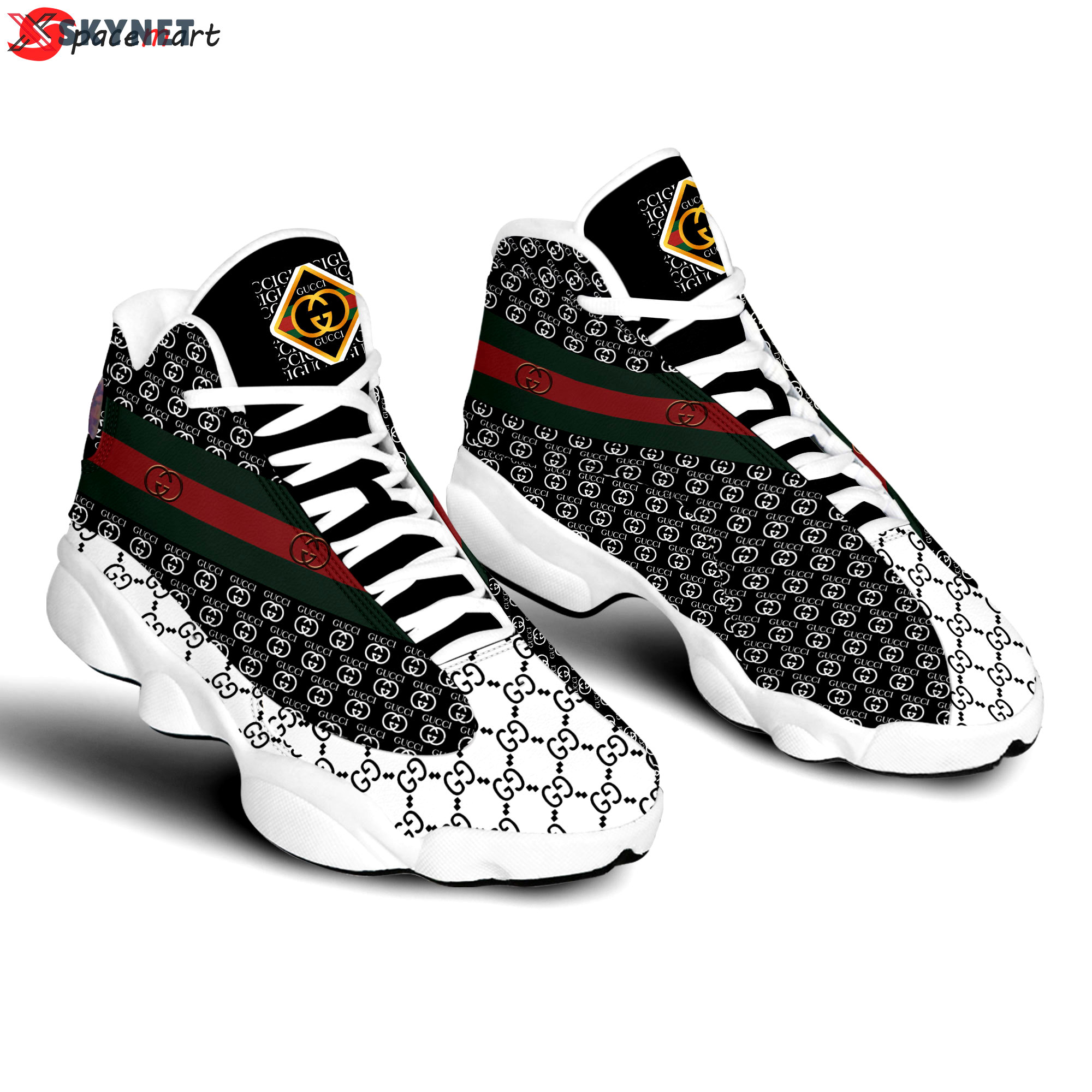 Gucci black white air jordan 13 sneakers shoes hot gifts for men women ht Air Jordan 13