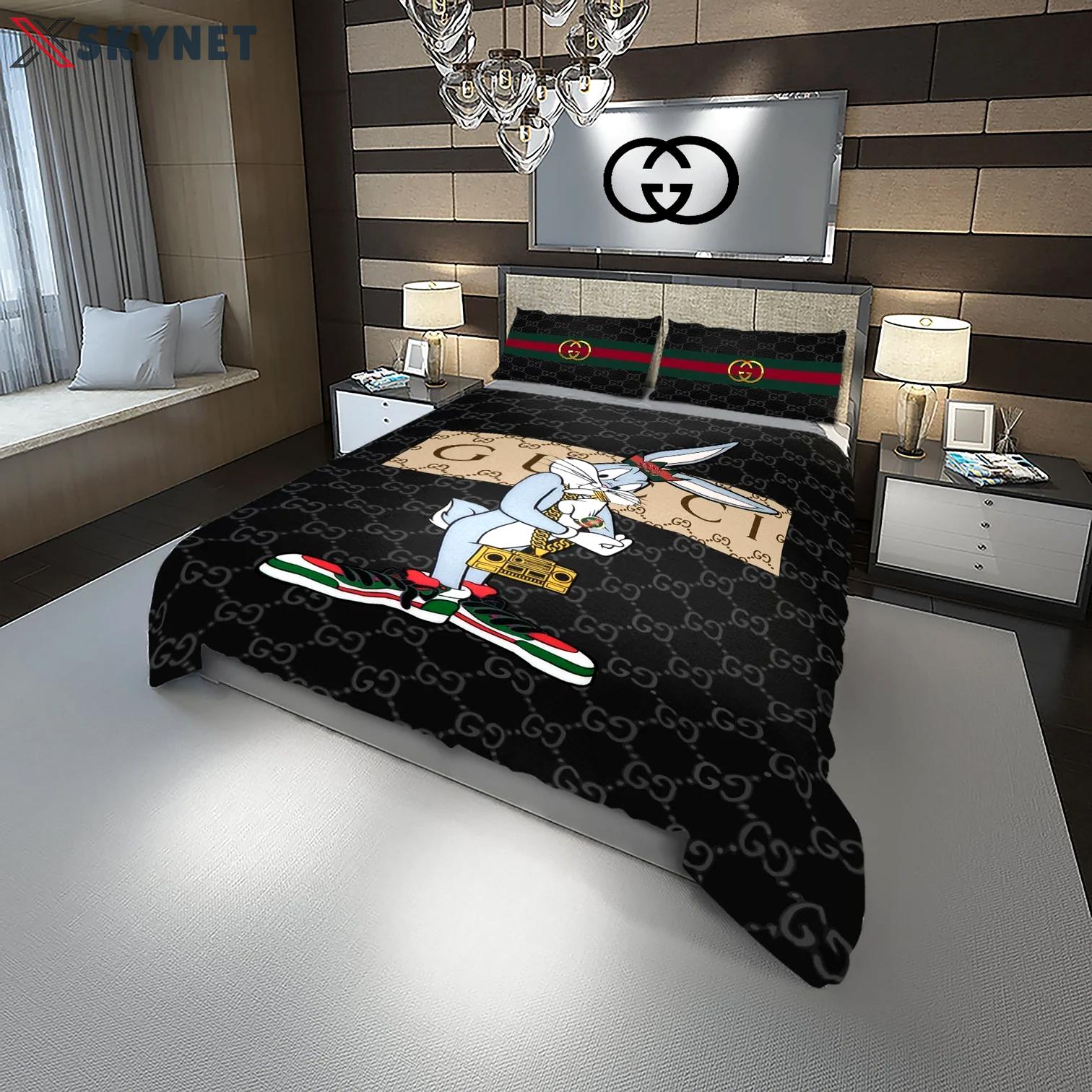 Gucci bugs bunny radio fashion logo luxury brand bedding sets,bed sets, bedroom sets, comforter sets, duvet cover, bedspread Bedding Sets