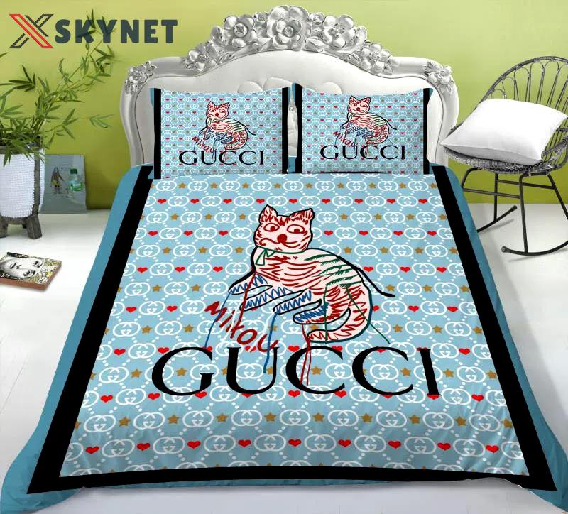 Gucci cat luxury brand high-end bedding set home decorations Bedding Sets