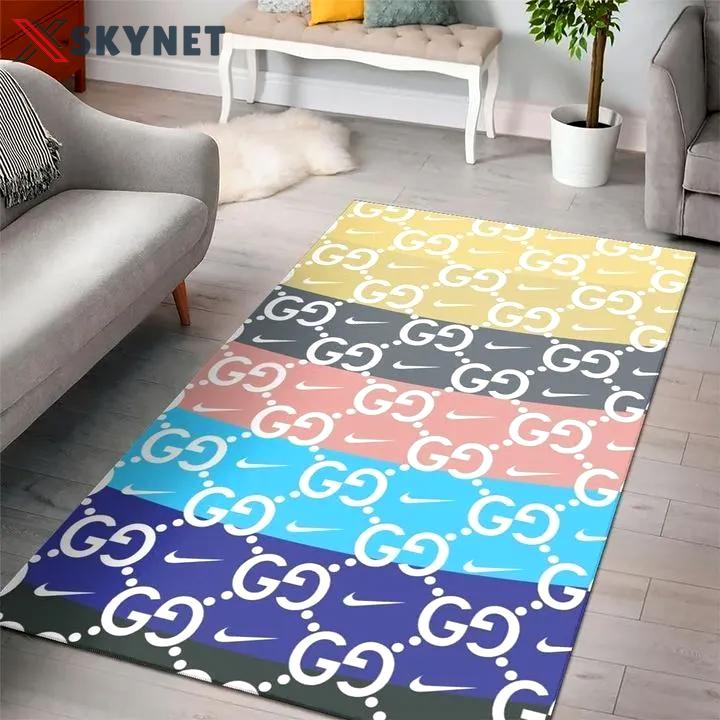 Gucci colorful logo type 1006. Upgrade Your Living Room with Luxury Home Decor: Area Carpets, Floor Decor, Door Mats, and Hot Gift Items with style a High-End Fashion Brand Rectangle Rug