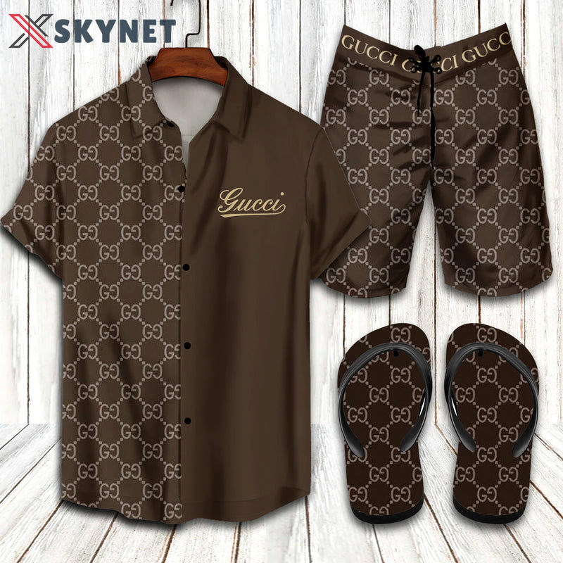 Gucci flip flops and combo hawaii shirt Hawaii Shirt Shorts & Flip Flops
