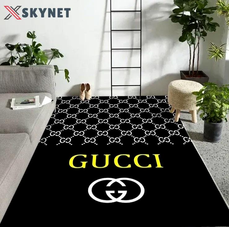 Gucci limited edition logo type 1056. Upgrade Your Living Room with Luxury Home Decor: Area Carpets, Floor Decor, Door Mats, and Hot Gift Items with style a High-End Fashion Brand Rectangle Rug