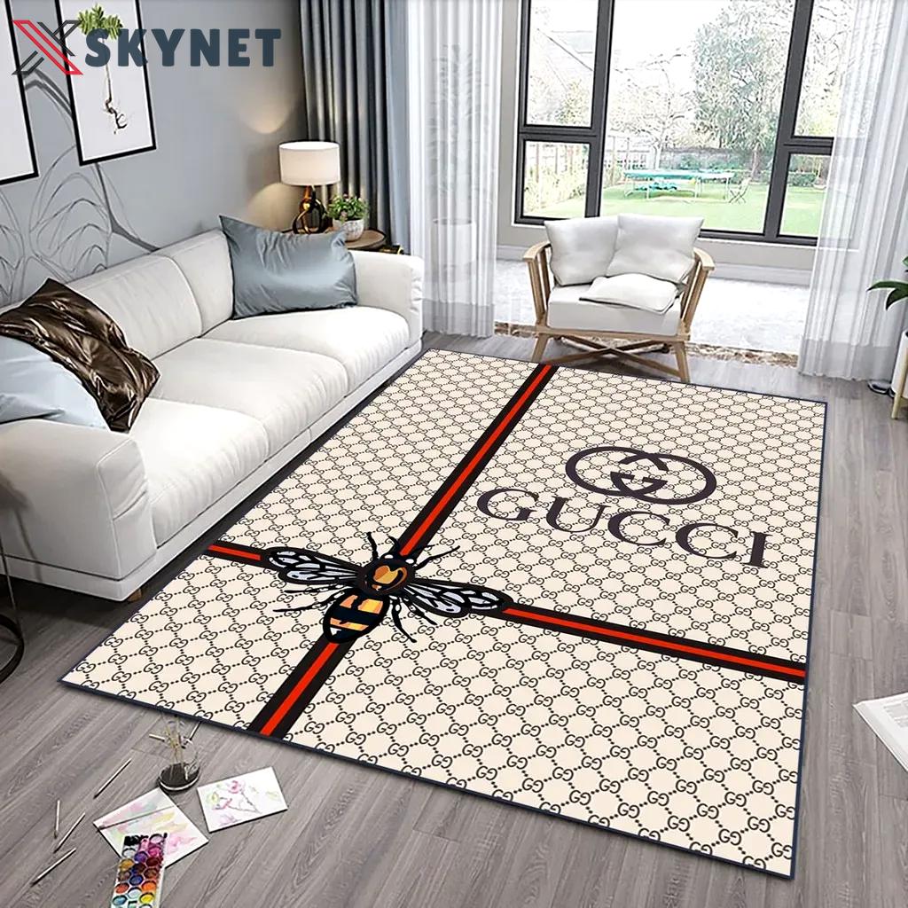 Gucci limited edition logo type 1057. Upgrade Your Living Room with Luxury Home Decor: Area Carpets, Floor Decor, Door Mats, and Hot Gift Items with style a High-End Fashion Brand Rectangle Rug