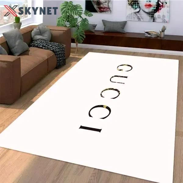 Gucci limited edition logo type 1063. Upgrade Your Living Room with Luxury Home Decor: Area Carpets, Floor Decor, Door Mats, and Hot Gift Items with style a High-End Fashion Brand Rectangle Rug