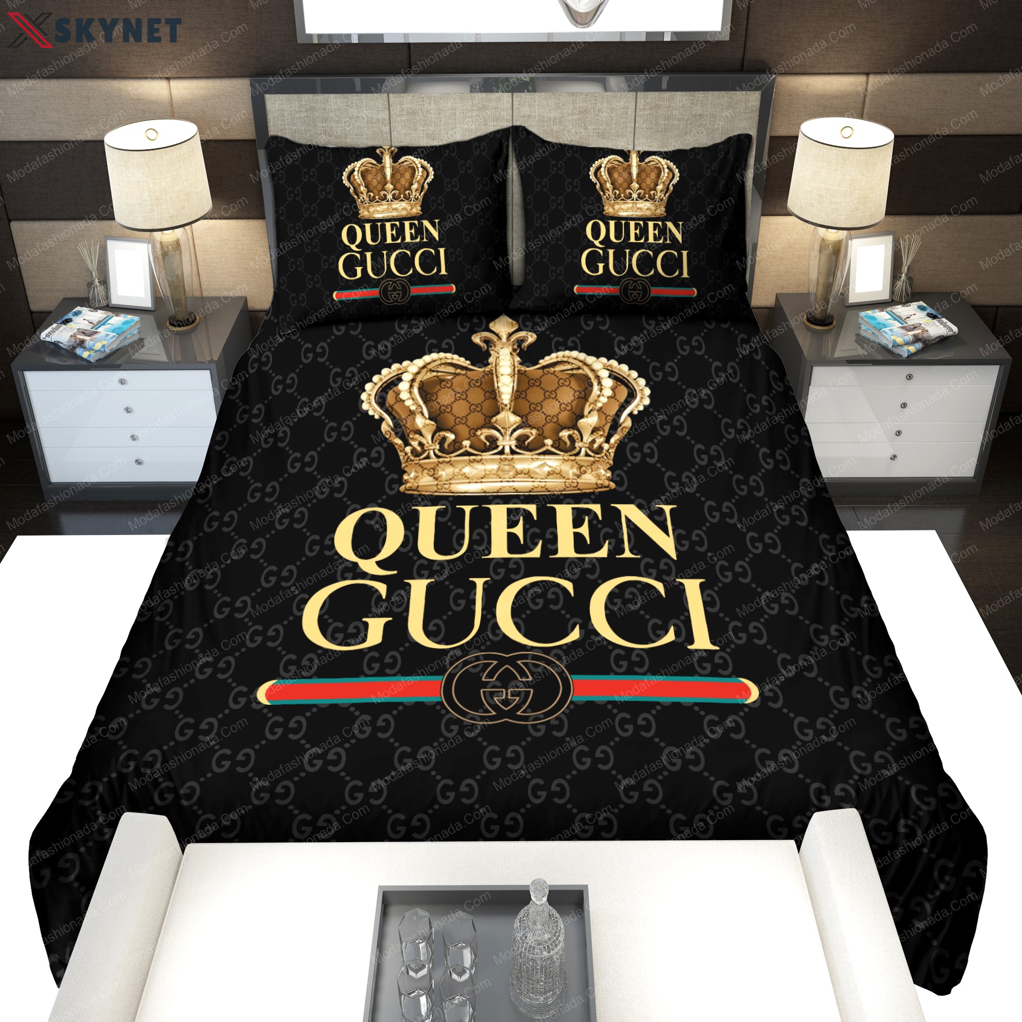 Gucci logo type 1490 Bedding Sets covers bedclothes sheets bed linen hyperbeast Bedroom home decor premium fashion brand blankets bedspread duvet luxury ideas
