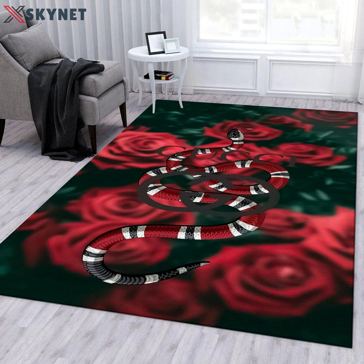 Gucci logo type 758. Upgrade Your Living Room with Luxury Home Decor: Area Carpets, Floor Decor, Door Mats, and Hot Gift Items with style a High-End Fashion Brand Rectangle Rug