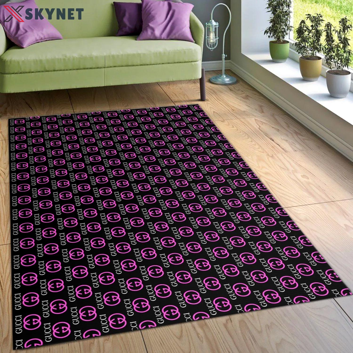 Gucci logo type 834. Upgrade Your Living Room with Luxury Home Decor: Area Carpets, Floor Decor, Door Mats, and Hot Gift Items with style a High-End Fashion Brand Rectangle Rug