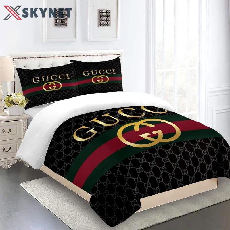 Gucci logo type 898 Bedding Sets bedspread covers premium fashion brand hyperbeast Bedroom sheets home decor luxury ideas bedclothes duvet blankets bed linen