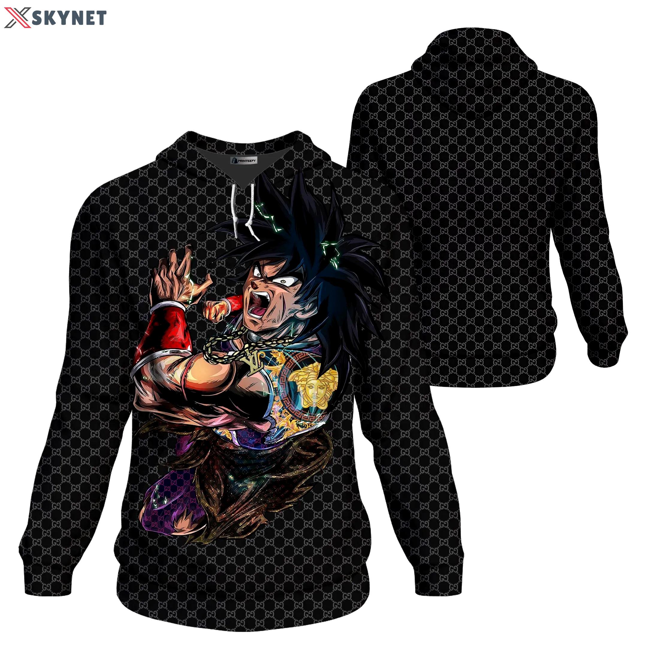 Gucci louis vuitton versace dragon ball saiyan luxury brand unisex hoodie for men women Hoodie 3D