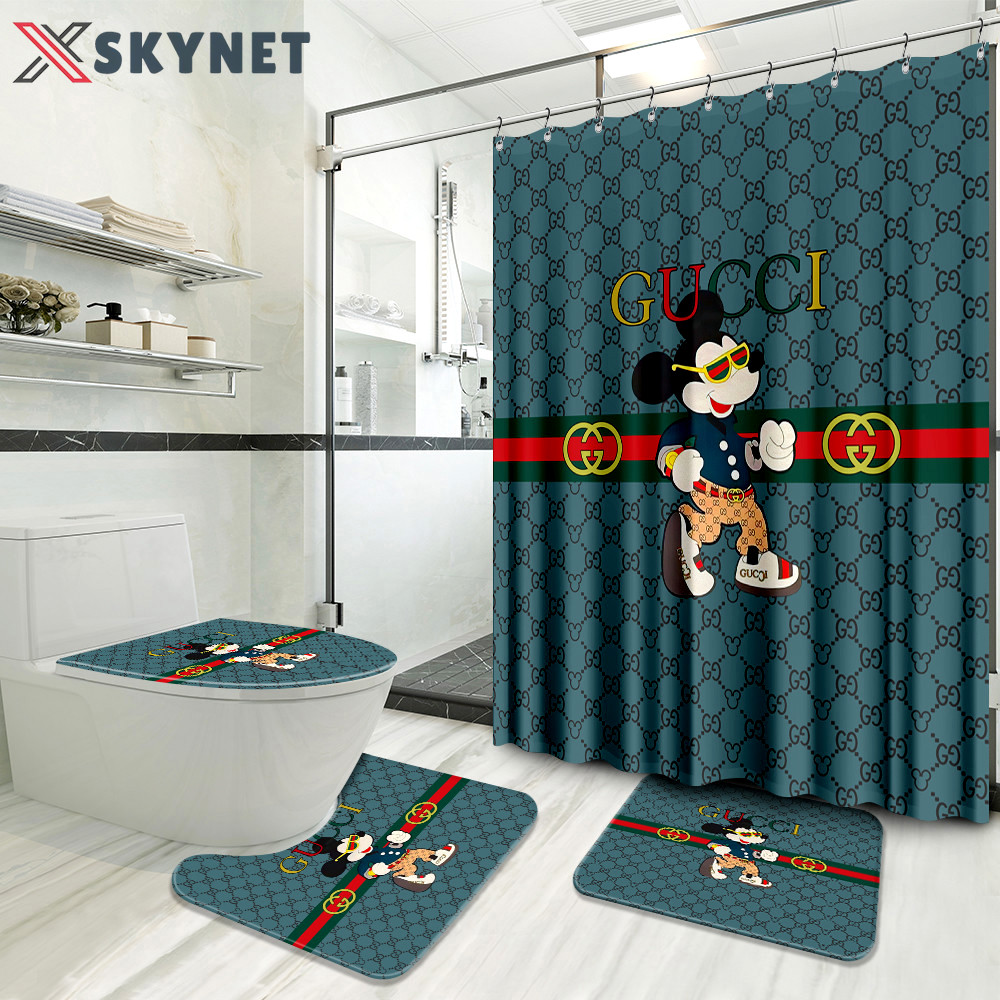 Gucci mickey mouse bathroom set bath mat hypebeast home decor luxury fashion brand Bathroom Set
