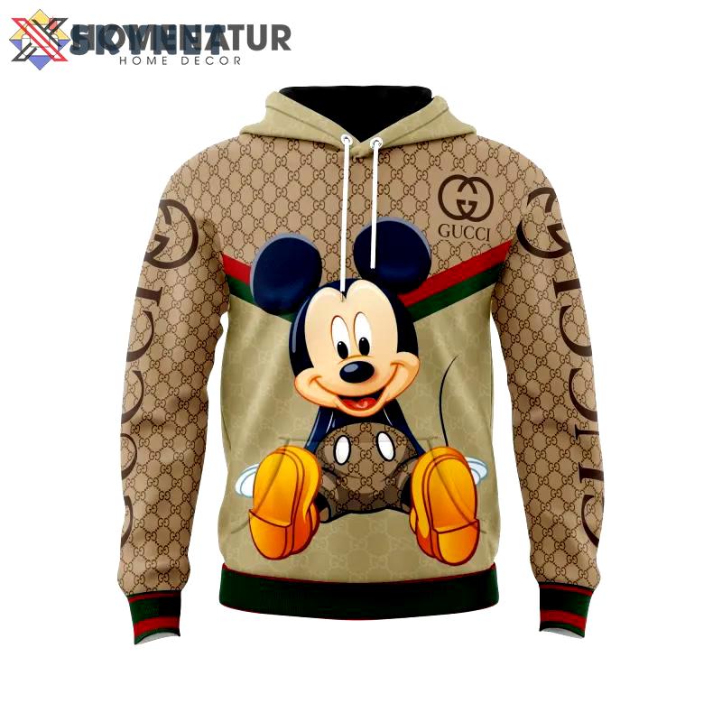 Gucci mickey mouse disney unisex hoodie outfit for men women luxury brand clothing special gift Hoodie 3D