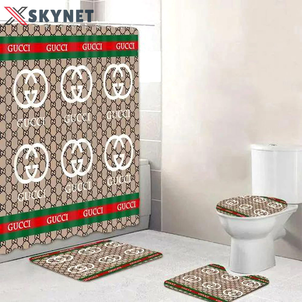 Gucci monogram bath mat luxury fashion brand home decor hypebeast bathroom sets Bathroom Set