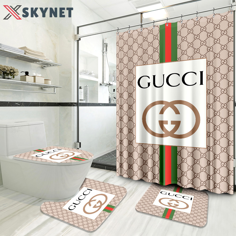 Gucci new bathroom set hypebeast bath mat luxury fashion brand home decor Bathroom Set