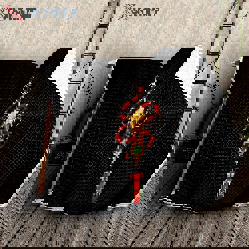 Gucci snake black fashion logo luxury brand blanket fleece home decor 90 Blanket Fleece